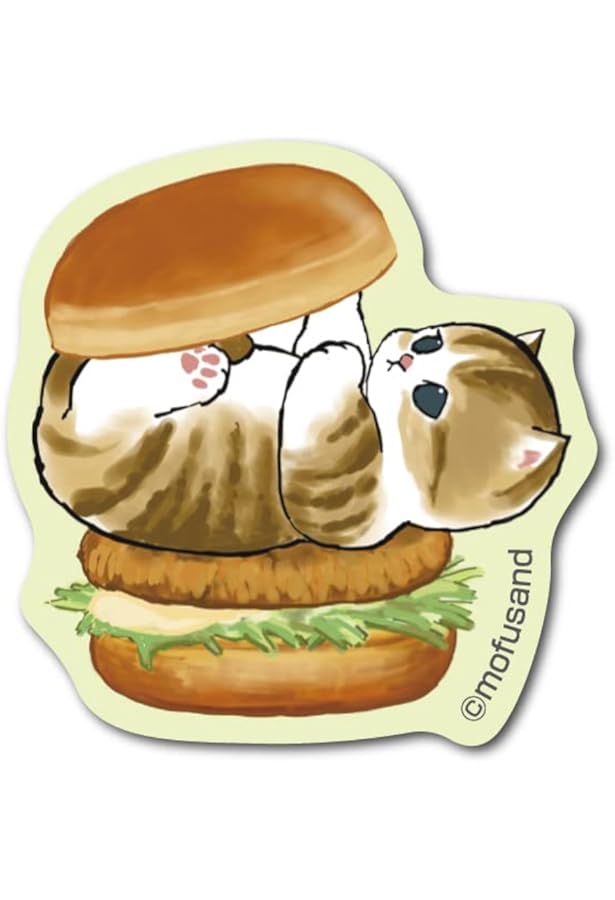 Mofusand ダイカットステッカー ミニ ハンバーガー02 猫 もふもふ 第二弾 Line スタンプ Sns ねこ かわいい イラスト 人気 スマホ Mof033 Gs 公式グッズ シール ステッカー 文房具 オフィス用品 Amazon