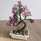 NIUA 造花 鉢植え造花 人工観葉植物 手芸 綺麗 枯れない スーツ 家庭装飾品　雑貨 お誕生日 お祝い ギフト インテリア 飾り (パープル)