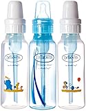 Dr. Browns Baby Bottles Boys - 3 (8 oz) Blue and 3 (8 oz) Clear Bottles with New Prints by Dr. Brown