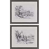 Paragon画像ギャラリー1958 IdyllicブリッジPK / 4壁装飾 1"D x 31"W x 25"H ホワイト 3873