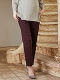 Angeliebe エンジェリーベ マタニティ パンツ あったか 裏起毛 コーデュロイ シガレットパンツ 妊婦服 産前 産後 アジャスター調節可 9号 ボルドー 22178 22178420