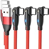 USB Type C ケーブル L字型【3本セット 】タイプc ケーブル 3A 急速充電 QC3.0 対応 高速データ転送 USB-C to USB A ケーブル (3m*3)