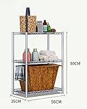 GRJH® 錆鉄製のキッチン用バスルーム収納棚シェルフ電子レンジラック3棚 防水性と耐久性