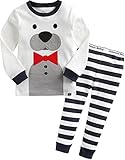 [Vaenait Baby]キッズ子供ベビー服綿100％ルームウェア長袖パジャマ寝間着上下セット Tie Bear XL