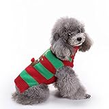 ペット POTOJP クリスマス 洋服 衣装 犬 猫 エルク ストライプ柄 サンタクロース服 コスチューム コスプレ ペット服 クリスマス 秋 冬 暖かい 防寒 変身服 (レッド, XXL)