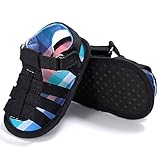 Lutents サンダル　シューズ　ベビー　キッズ　赤ちゃん　歩行靴　マジックテープ　真夏靴 　柔らかい　出産祝いギフト　可愛い おしゃれ (11cm（0-6月）, ブラック)