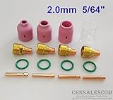 CHNsalescom 16本TIG溶接ガスレンズセラミックノズル＆パイレックスカップキットWP-9/20/25 5/64