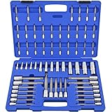 Neiko 10287A Extra Long Torx Bit Socket and Deep External Torx Socket Set | 60-Piece Set | S2 and Cr
