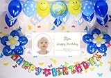 A058☆風船セット■お誕生日を飾りましょ♪　【 写真+名前入り 横断幕♪　PHOTOバナー】　フォトバナー / 誕生日横断幕　パーティー装飾用品　★横断幕＋バルーン装...