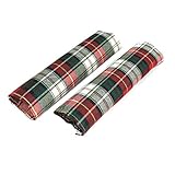 uxcell セーフティーシートベルトカバーペア　赤、緑、グリッドパターン　ショルダーパッドスリーブ