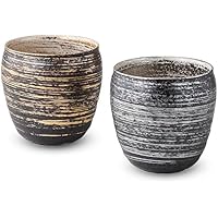 ランチャン(Ranchant) ペア焼酎カップ マルチ &Phi;9x9cm 金銀刷毛 有田焼 日本製