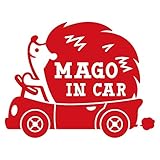 imoninn MAGO in car ステッカー　【パッケージ版】　No.37　ハリネズミさん　（赤色）