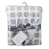Living Textiles Velboa Mod Dot Blanket, Grey by Living Textiles