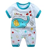 エルフ ベビー(Fairy Baby)ベビー服 半袖ロンパース 可愛い象柄 ブルー サイズ：90