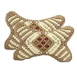 自動車用DealMux 2個ベージュブラウンビーズ装飾ジッパーネックレストヘッドレスト