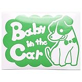 グリーン（緑） 犬 ジャックラッセルテリア ネクタイ Baby in the car ベビー イン ザ カー ベビーインカー ステッカー 窓ガラス用シール...