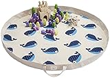 3 Sprouts Play Mat Bag, Whale, Blue
