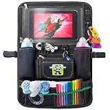 Backseat自動車オーガナイザー赤ちゃんと幼児キッズ用、、とタブレットホルダーby cartik iPadタッチ画面、にフィットベビーベビーカー、大規模なストレージ、キックマット、バックシートプロ