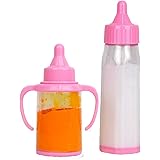 赤ちゃん 人形あそび 不思議な哺乳瓶 ボトル ミルク ジュース (ミルクとジュースのセット)