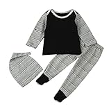 杜屋トヤ　ベビー　新生児服　ルームウェア　上下セット　無地　ボーダー　長袖Ｔシャツ　パンツ　帽子　かわいい　洋式　秋　冬　カジュアル　遊び　お出かけ　プレゼント　女の子　男の子　ユニセックス　赤ちゃん