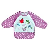 Tovadoo ベビー 食事用エプロン 長袖 EVA製 防水 水洗い簡単 動物柄 おもしろい キュート 出産祝い プレゼント 多色