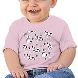 トレースの犬および骨シームレス子供服 ベビーTシャツ 半袖 男の子 女の子 クルーネック カジュアル
