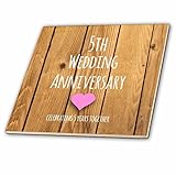 3dRose ct_154433_3 5Th Wedding Anniversary Gift Wood Celebrating 5 Years Together Fifth Anniversarie