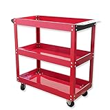 工具台車　3段式　ツールカート　作業台車　運搬車　整理台　ワゴン　キャスター　ハンドル取手　ドライバーホルダー付き