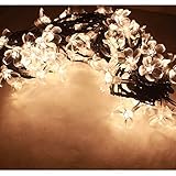 10M 100灯 LED 桜花 イルミネーションストリングライト 高輝度 八種類パタン クリスマス パーティー 結婚式デコレーション 庭 芝生 バルコニーの電飾に活躍 屋外防水(ウォームホワイト)