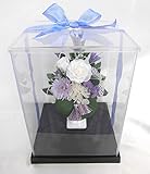 プリザーブドフラワー 小さめの仏花 お仏壇 お供え 想い 白い バラ アレンジ 花瓶 付