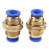 2個入り バルクヘッド継手 コネクタ 空気圧 プッシュイン式継手 10mm