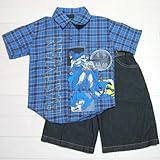 BATMAN(バットマン）半袖シャツ＆デニムハーフパンツセット（ブルー) [Baby Product] [Baby Product]