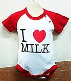 オクタニコーポレーション 新生児用半袖ロンパース 80cm I LOVE MILK