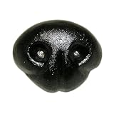 特大サイズ プラスチックノーズ リアル型 黒 ブラック 横幅約４０ｍｍ（穴開き） ぬいぐるみ鼻 さし鼻 ぬいぐるみ材料 フェルト原毛材料 大きなぬいぐるみ 動物作りに