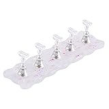 Annhua ネイルチップスタンド ネイルチップ台 5本セット マグネット ネイルスタンド ネイル台座 ネイル練習台 ネイルチップ置き ネイルホルダー オーロラグリッター
