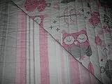 Daniella Owl and Stripes Reversible Cotton Quilt Full/Queen [並行輸入品]