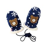 ホットビスケッツ(mikihouse) 雪の結晶フリースミトン S（1歳-3歳） 紺（03）