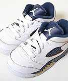 【11cm-16cm】NIKE AIR JORDAN 5 RETRO LOW TD ナイキ エアジョーダン 5 レトロ ロー ホワイト×ネイビー キッズ 子供靴 スニーカー 314340-135 16