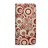 mitas IS03 IS03 ケース 手帳型 ベルトなし サークル柄 レッド (309)NB-0125-RD/IS03