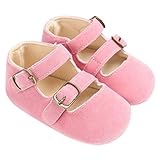 elaco新生児赤ちゃん女の子ソフト靴ソフトSoledノンスリップFootwearベビーベッド靴 カラー: ピンク