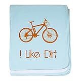 CafePress – I Like Dirt Bike – スーパーソフトベビー毛布、新生児おくるみ ブルー 056838488025CD2