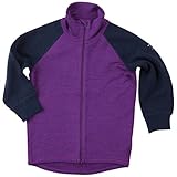 Polarn O Pyretメリノウールジップアップスキーセーター(ベビー) カラー: パープル