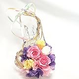 【プリザーブドフラワー／ガラスの靴ミニシリーズ】ラプンツェルの金色の髪の魔法のミニサイズのガラスの靴