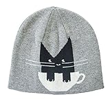 Yuelian(TM) キッズ ベビー ニット帽 キャップ ワッチ帽子 子ども 赤ちゃん 防寒 帽子 (L, 1 ネコ)