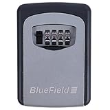 BlueField ダイヤル式 壁付け キーボックス 収納ボックス 暗証番号4桁 キーカバー付