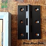 シンプルな形で重厚感のある真鍮のアンティーク調蝶番 Brass Hinge Black （S） hi230bk