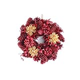彩か SAIKA 【クリスマス】 リース 赤 茶 レッド ブラウン デコレーション 飾り Wreath-Beans Flower S(Red) CXO-217Sr