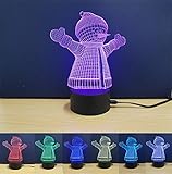 6マイルUSB Visual 3d LED夜ランプマルチカラー7色変更デスクテーブル寝室子供部屋夜ライト 0617091901