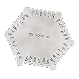 Dolity ステンレス　六角ゲージ　櫛形ゲージ　　フィルム　コーム　厚さ測定　ツール　25-3000um　