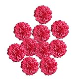 Fityle 花芸素材　フラワー　菊　造花　装飾品　人工シルク　ホーム飾り　10個入り　全12色 - 赤い, 説明したように